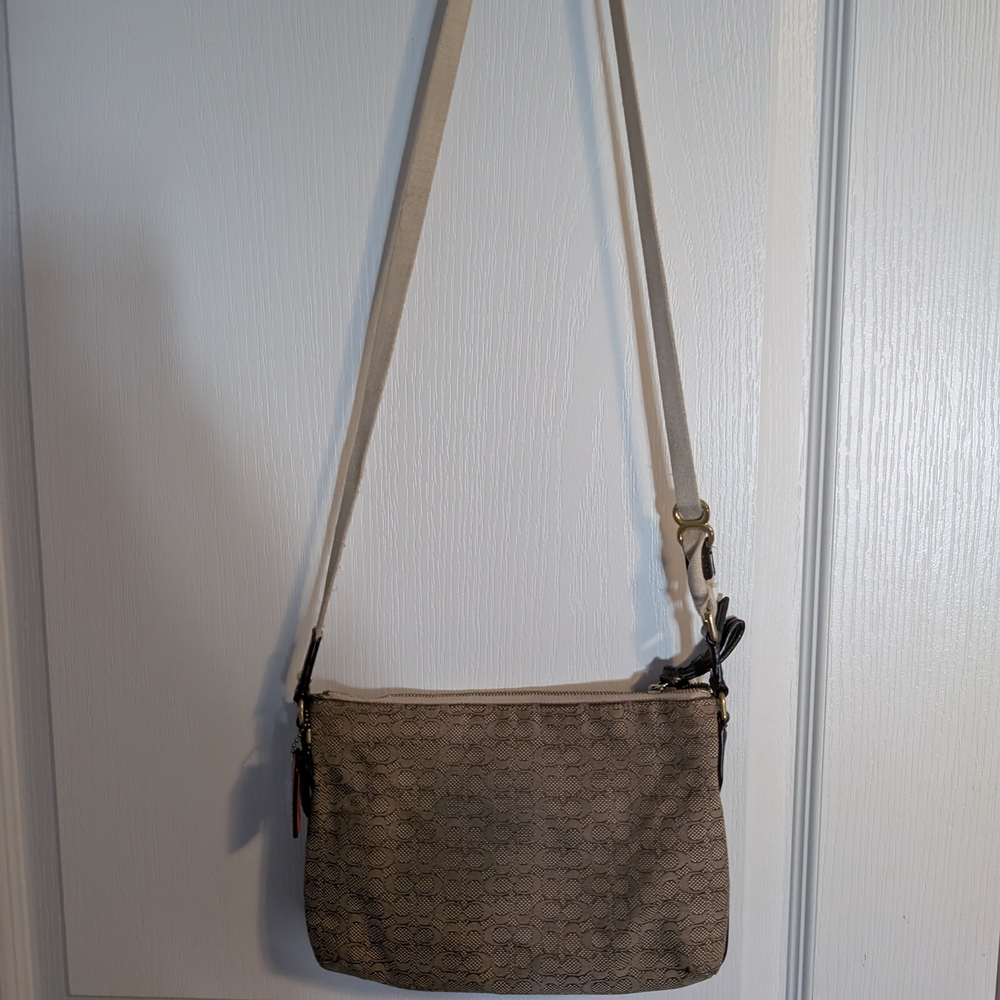 Coach Beige Patterned Crossbody Bag